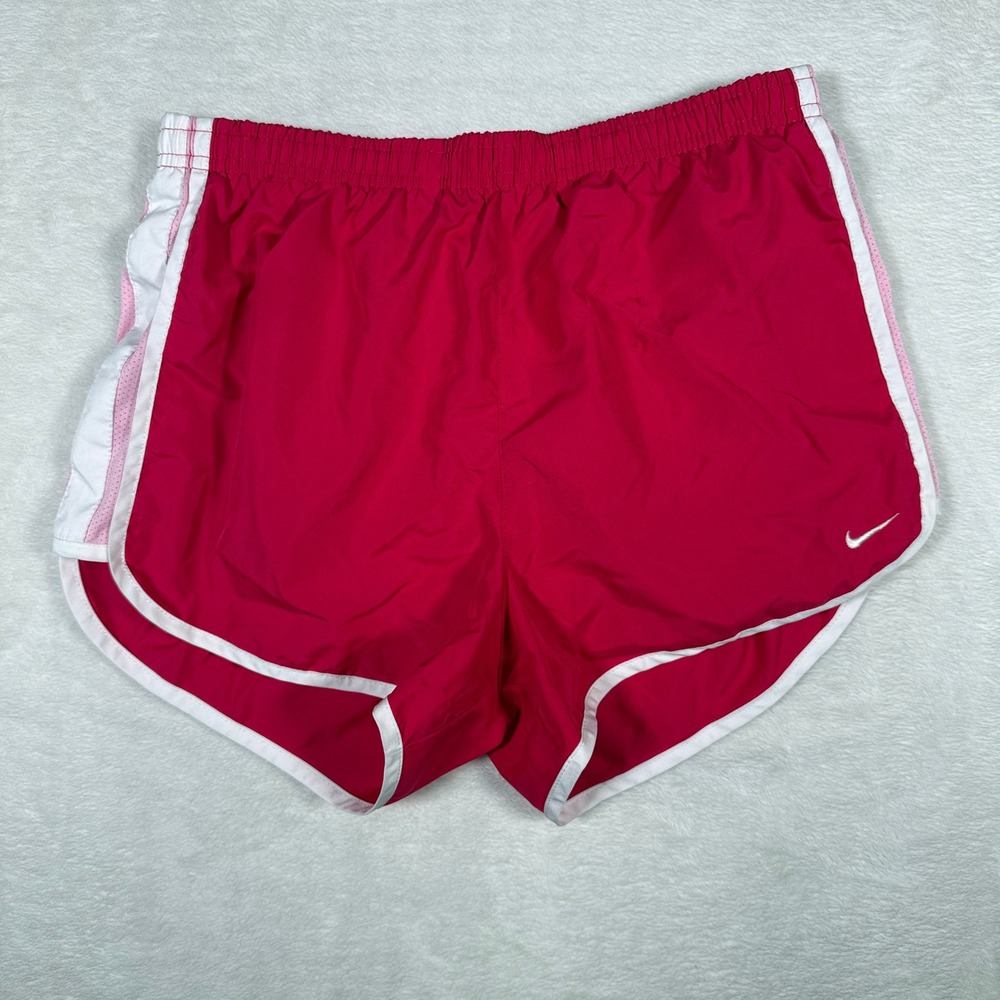 Nike‎ Dri FIT Running Shorts Womens Small Pink White Athletic Shorts Pockets